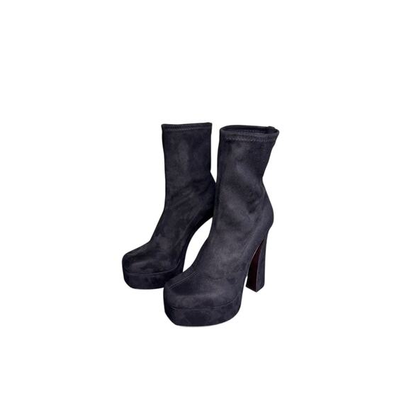 Giuseppe Zanotti NIB 145mm Aureliee Suede Sock Boots in Black Size 39.5 - Picture 4 of 15